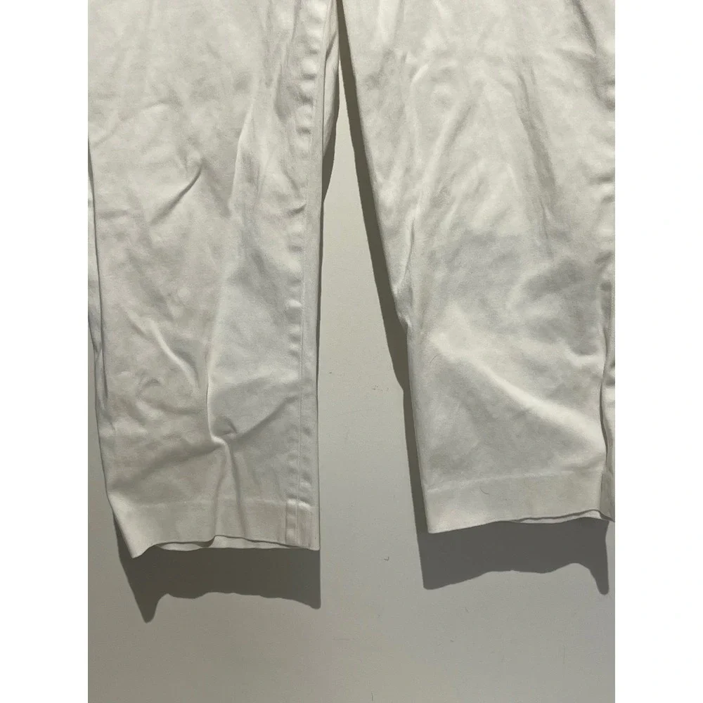 J. Crew Womens White Chino Crop Pants Stretch Cotton Solid Mid Rise‎ Size 12